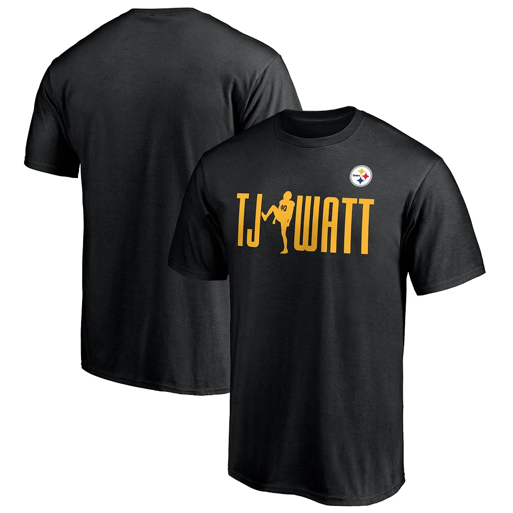 Men's T.J. Watt Black Pittsburgh Steelers Checkdown T-Shirt