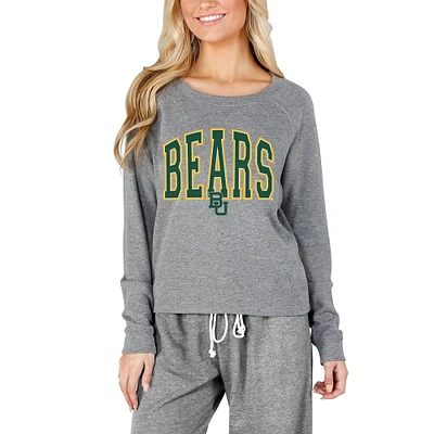 Women's Concepts Sport Gray Baylor Bears Mainstream Terry Long Sleeve Top