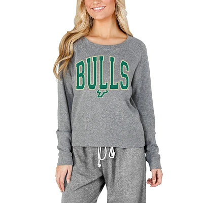 Women's Concepts Sport Gray South Florida Bulls Mainstream Terry Long Sleeve Top