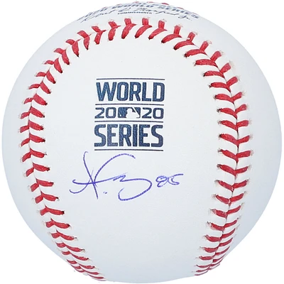 Dustin May Los Angeles Dodgers Autographed 2020 MLB World Series Champions World Series Logo Baseball