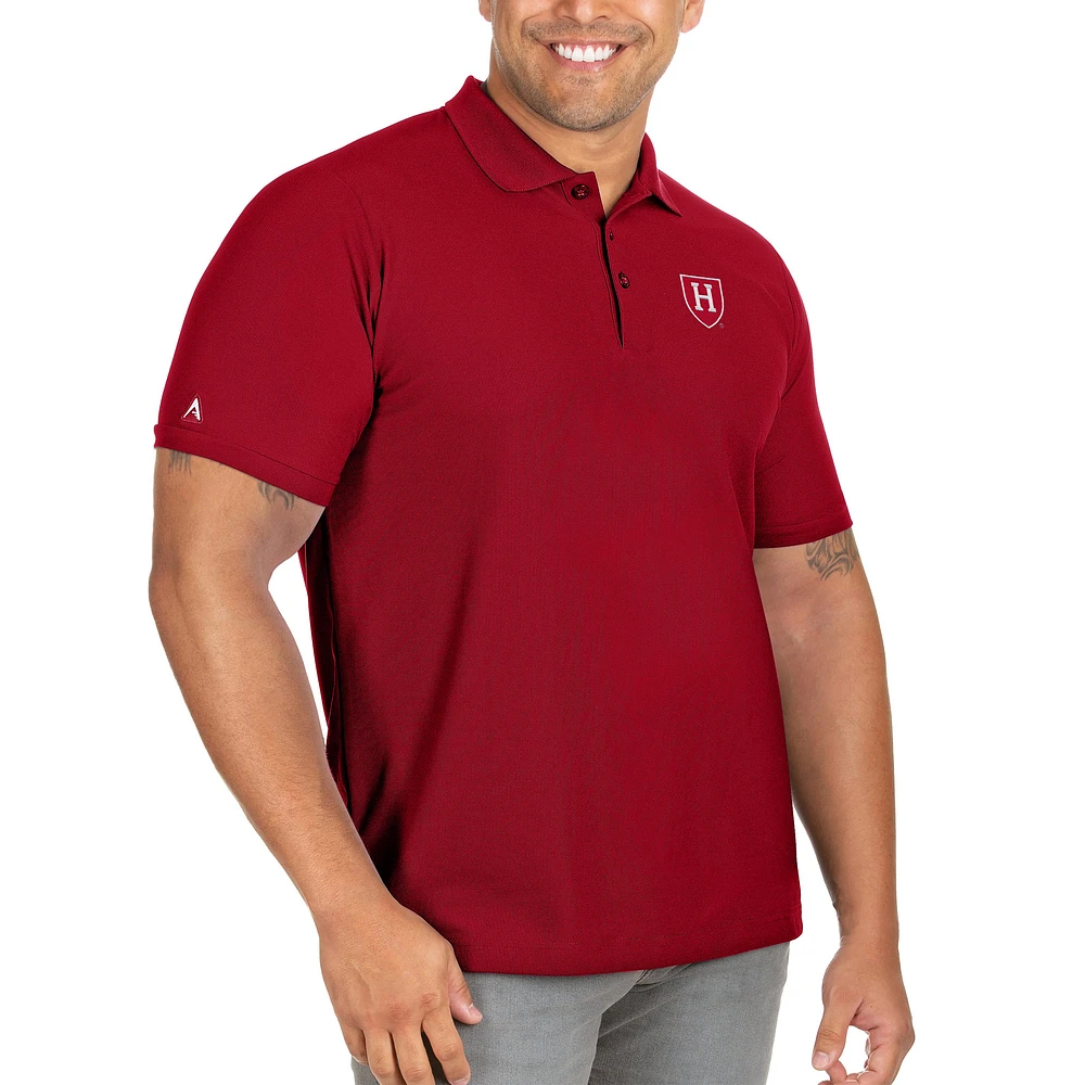 Men's Antigua Crimson Harvard Big & Tall Legacy Pique Polo