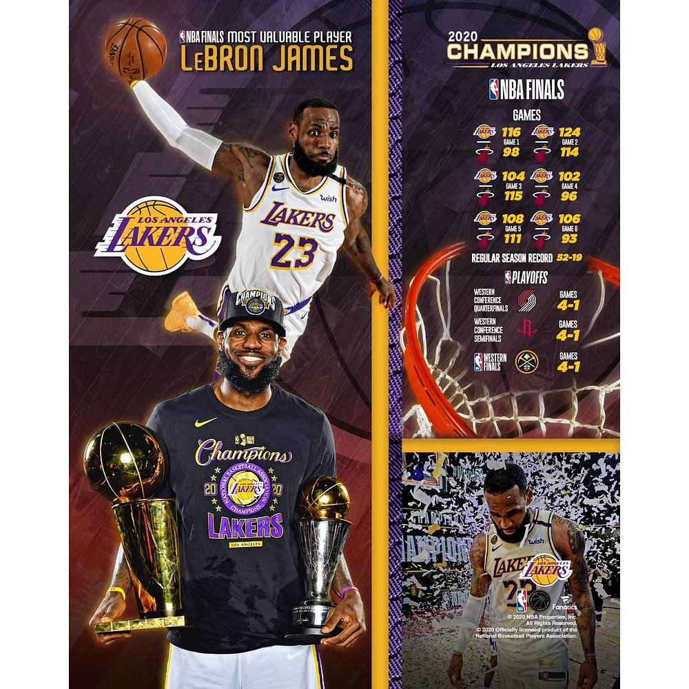 LeBron James Los Angeles Lakers Unsigned 2020 NBA Finals Bill Russell MVP Collage Photograph