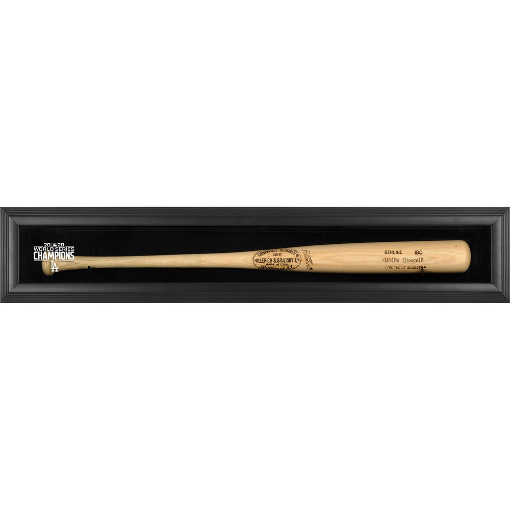Los Angeles Dodgers 2020 MLB World Series Champions Black Framed Wall-Mounted Logo Bat Display Case