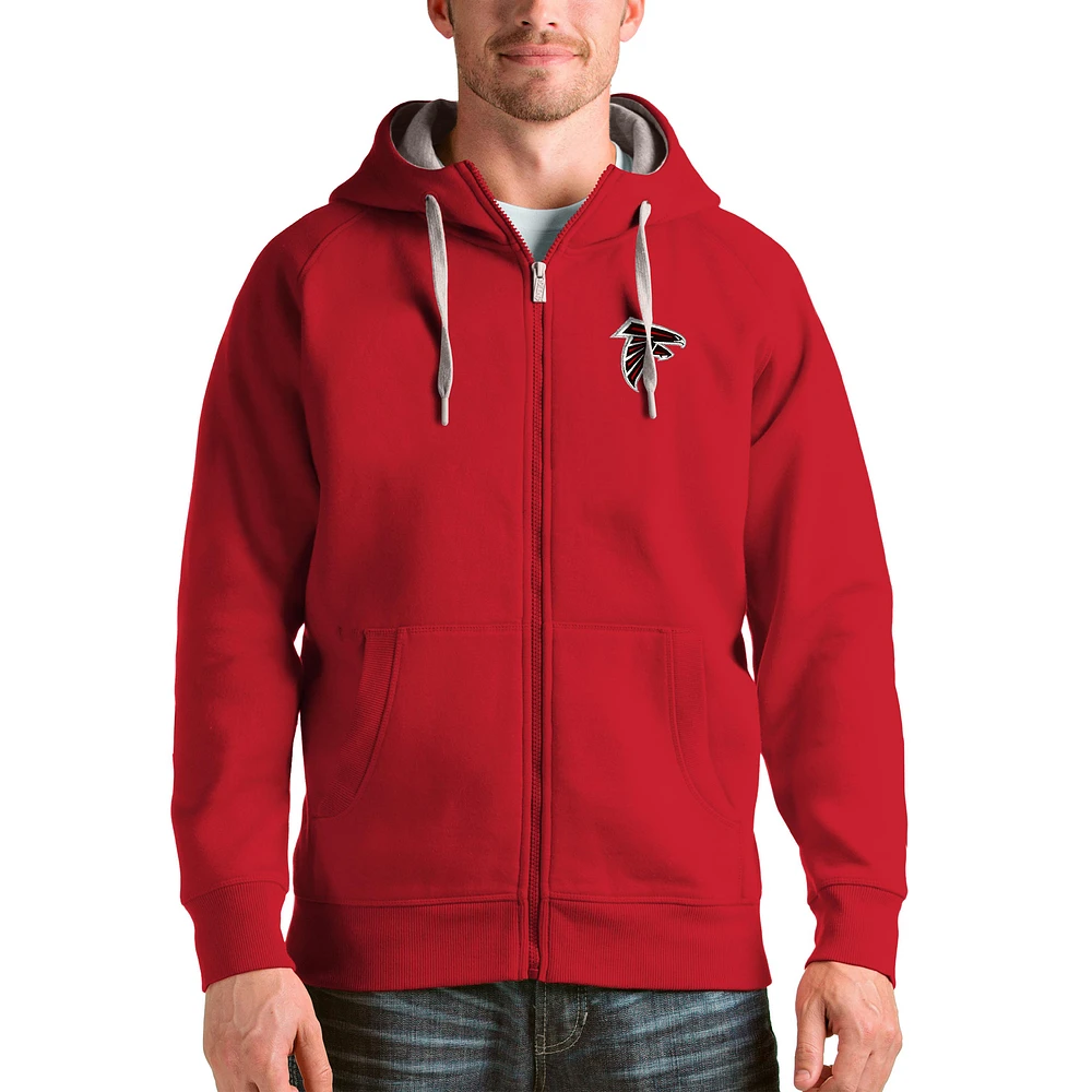 Men's Antigua Red Atlanta Falcons Victory Full-Zip Hoodie