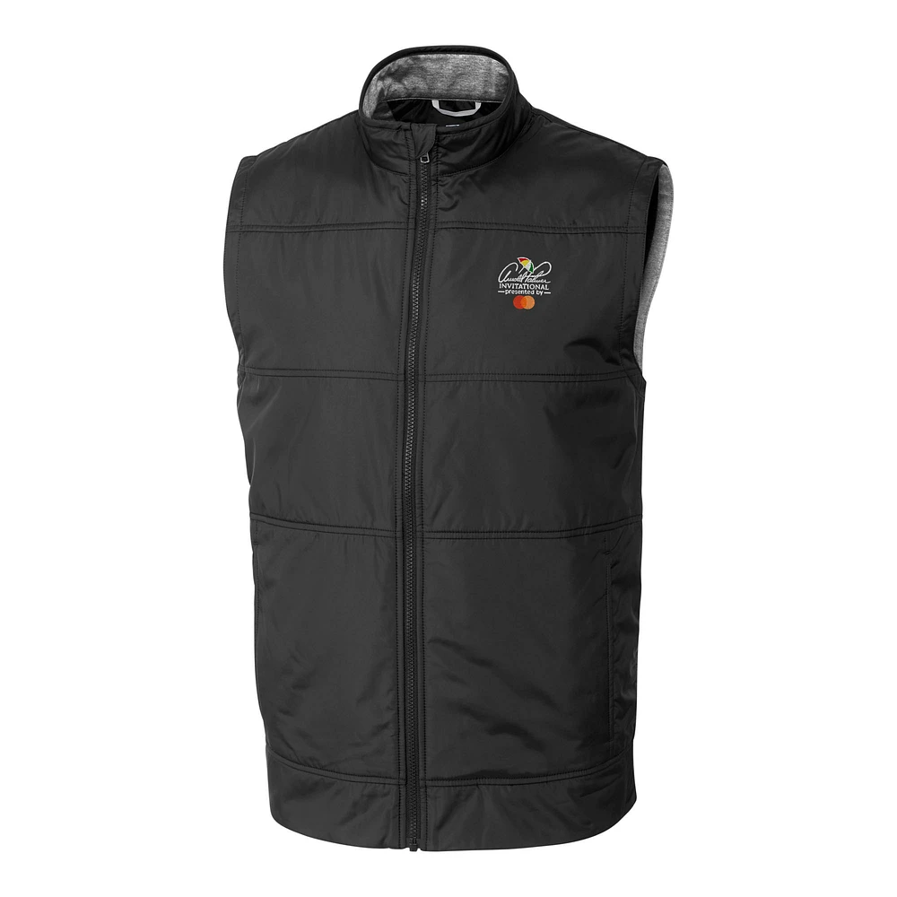 Men's Cutter & Buck Black Arnold Palmer Invitational Big Tall Stealth Full-Zip Vest