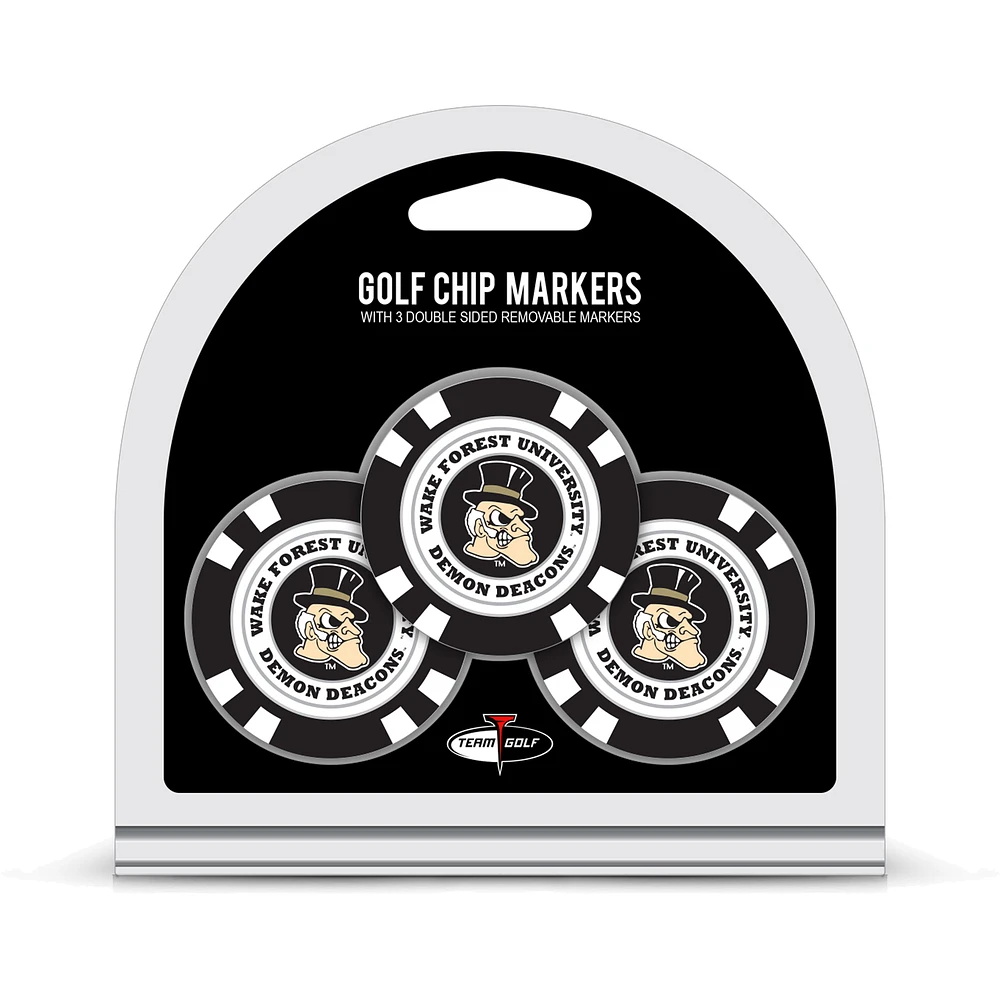 Wake Forest Demon Deacons Golf Chip 3-Pack Set
