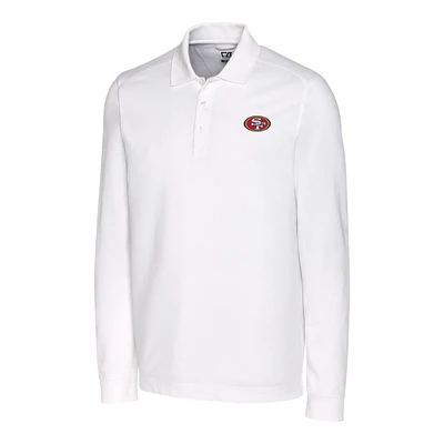 Men's Cutter & Buck White San Francisco 49ers Advantage Long Sleeve Polo