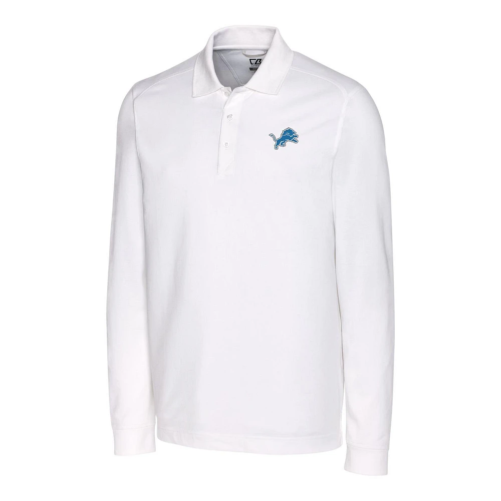 Men's Cutter & Buck Detroit Lions Advantage Long Sleeve Polo