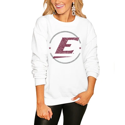 Women's White Eastern Kentucky Colonels End Zone Pullover Sweatshirt