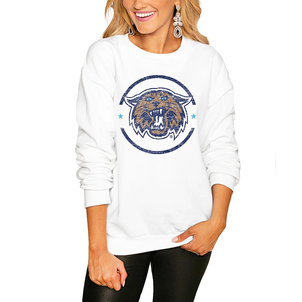 Women's White Villanova Wildcats End Zone Pullover Sweatshirt