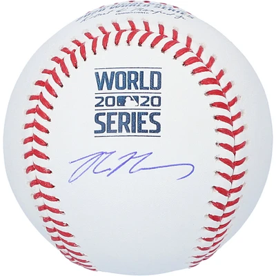 Max Muncy Los Angeles Dodgers Autographed 2020 MLB World Series Champions World Series Logo Baseball