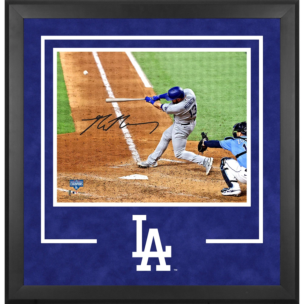 Max Muncy Los Angeles Dodgers Deluxe Framed Autographed 16" x 20" 2020 MLB World Series Champions Hitting Photograph