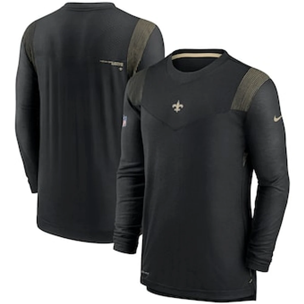 Men's Nike Black New Orleans Saints Sideline Player UV Performance Long Sleeve T-Shirt