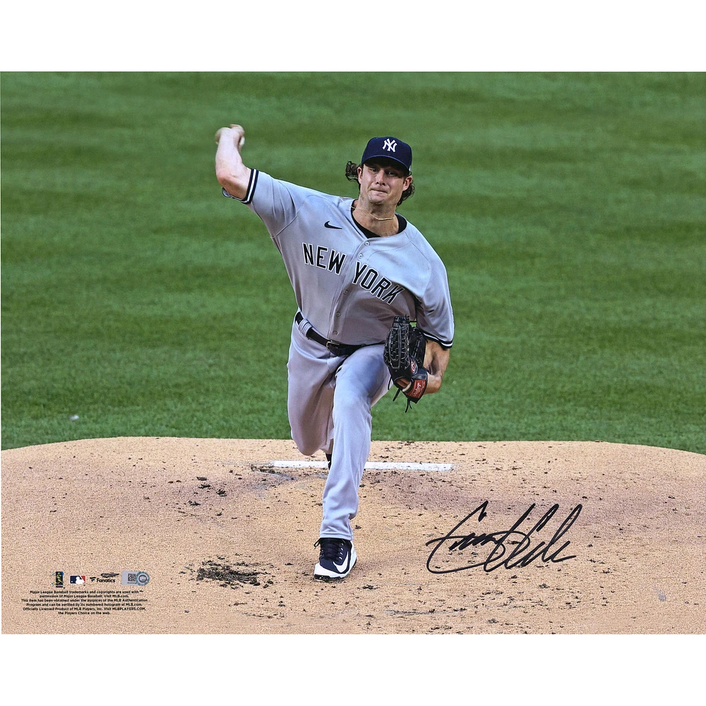 Gerrit Cole New York Yankees Autographed 16" x 20" Road Pitching Photograph