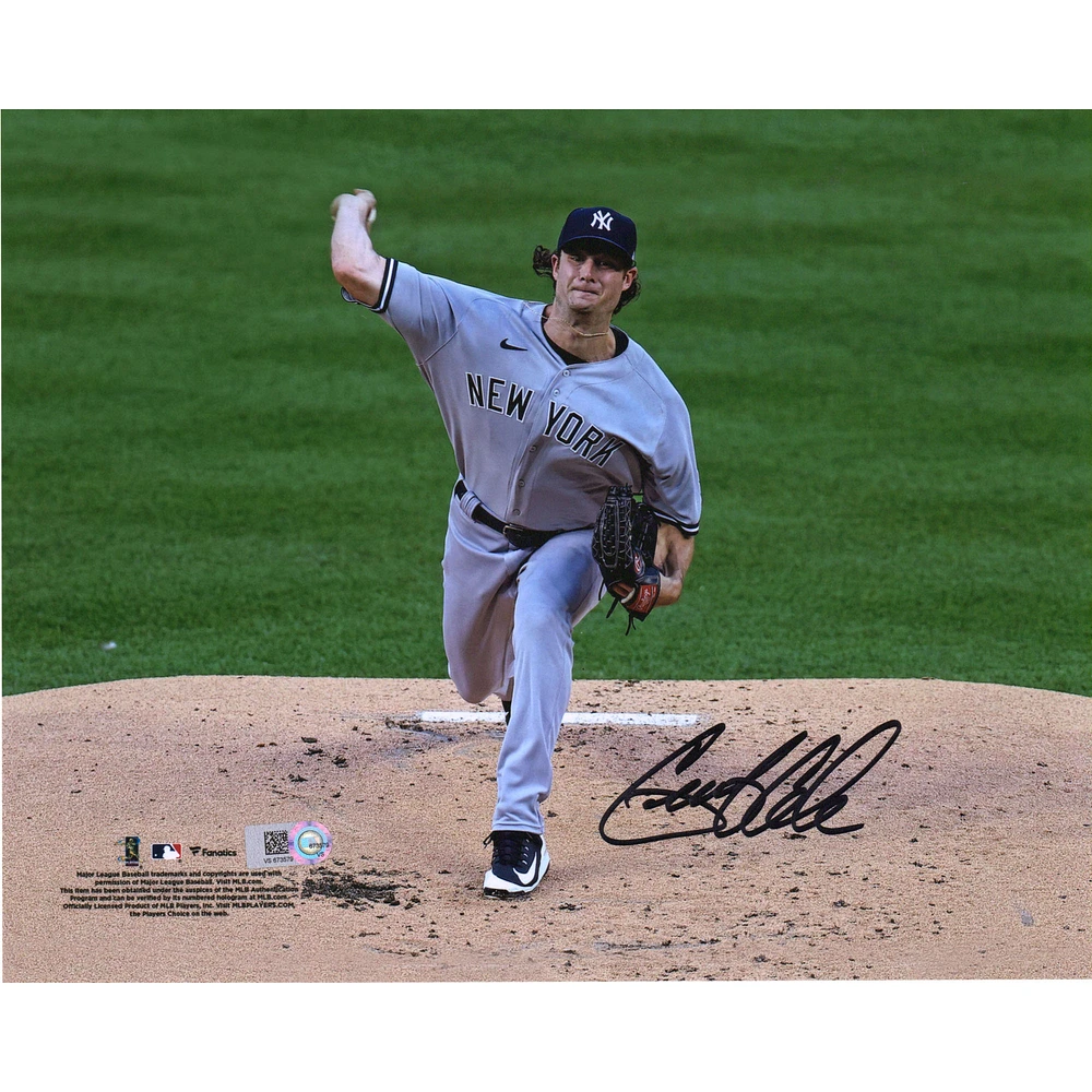 Gerrit Cole New York Yankees Autographed 8" x 10" Road Pitching Photograph