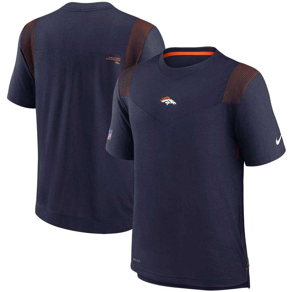 Men's Nike Navy Denver Broncos Sideline Player UV Performance T-Shirt