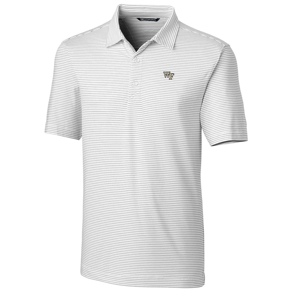 Men's Cutter & Buck White Wake Forest Demon Deacons Big Tall Forge Pencil Stripe Logo Polo