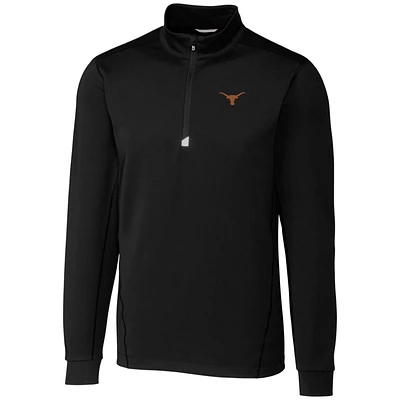 Men's Cutter & Buck Black Texas Longhorns Big Tall Traverse Half-Zip Jacket