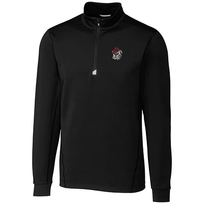 Men's Cutter & Buck Black Georgia Bulldogs Big & Tall Traverse Half-Zip Jacket