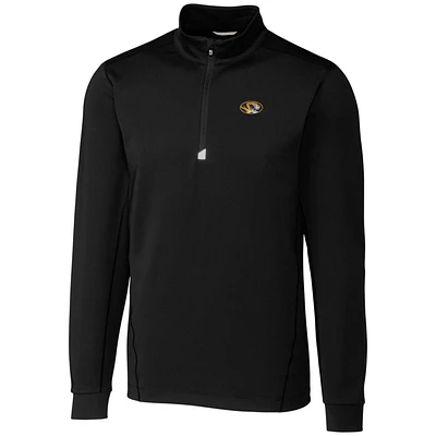 Men's Cutter & Buck Black Missouri Tigers Big Tall Traverse Half-Zip Jacket
