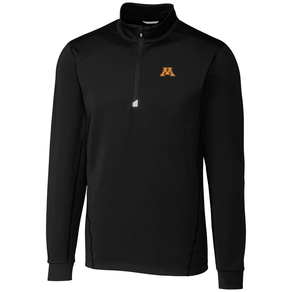 Men's Cutter & Buck Black Minnesota Golden Gophers Big Tall Traverse Half-Zip Jacket