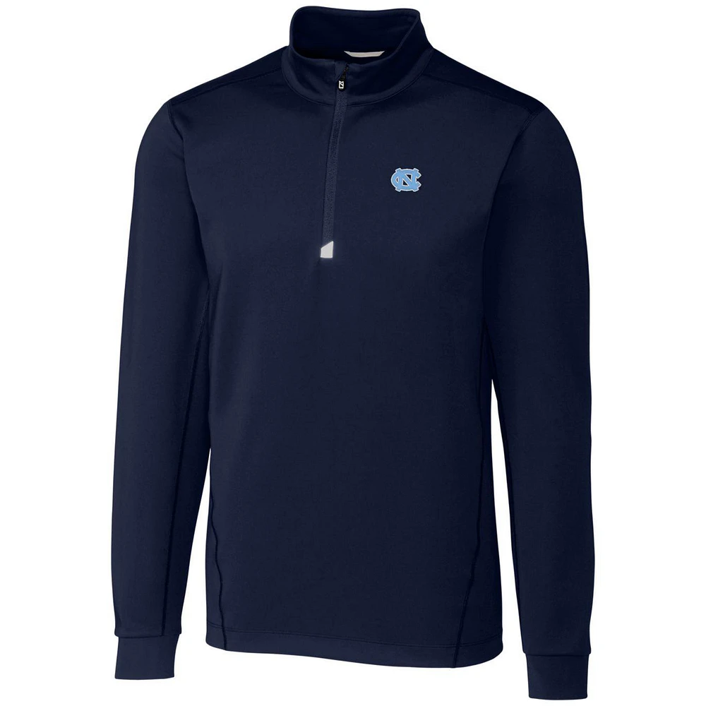 Men's Cutter & Buck Navy North Carolina Tar Heels Big Tall Traverse Half-Zip Jacket