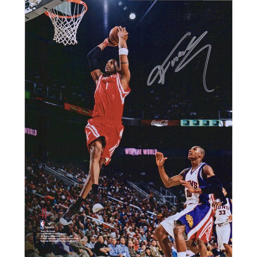 Tracy McGrady Houston Rockets Autographed 8" x 10" Two Handed Dunk vs. Phoenix Suns Photograph