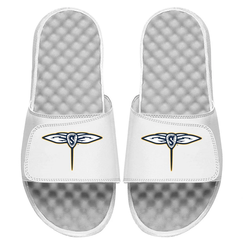 Youth ISlide White Georgia Swarm Primary Logo Slide Sandals