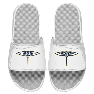Youth ISlide White Georgia Swarm Primary Logo Slide Sandals