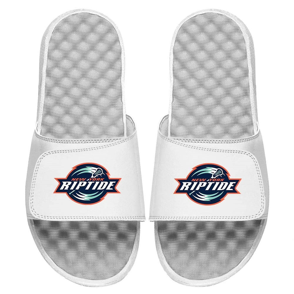 Youth ISlide White New York Riptide Primary Logo Slide Sandals