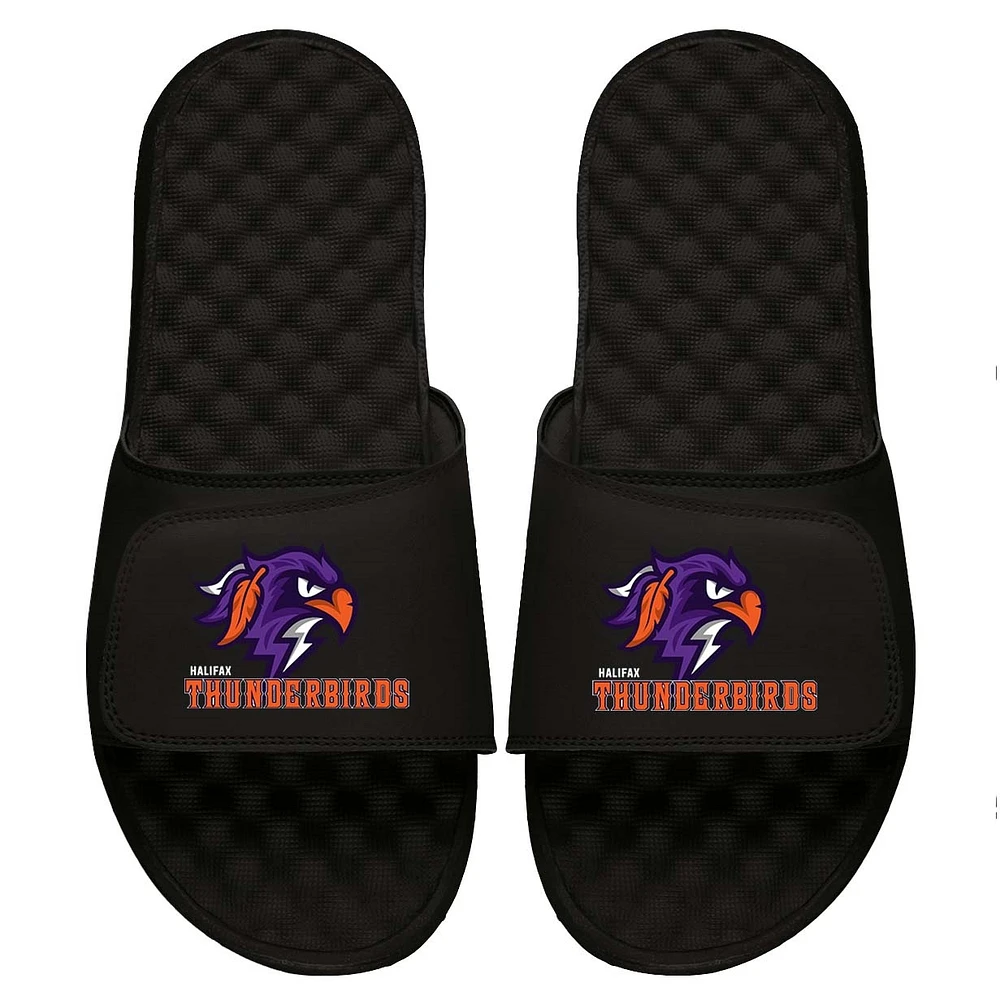 Men's ISlide Black Halifax Thunderbirds Primary Logo Slide Sandals
