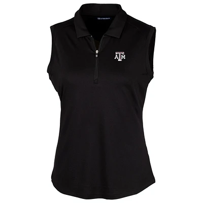Women's Cutter & Buck Black Texas A&M Aggies Forge Sleeveless Polo