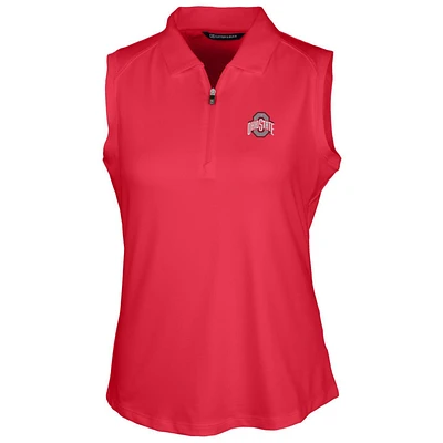 Women's Cutter & Buck Scarlet Ohio State Buckeyes Forge Sleeveless Polo