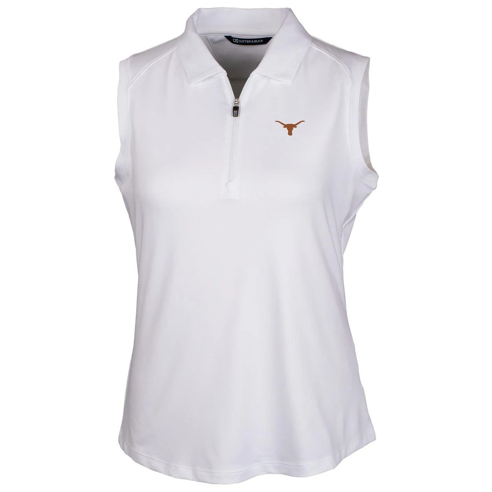 Women's Cutter & Buck White Texas Longhorns Forge Sleeveless Polo