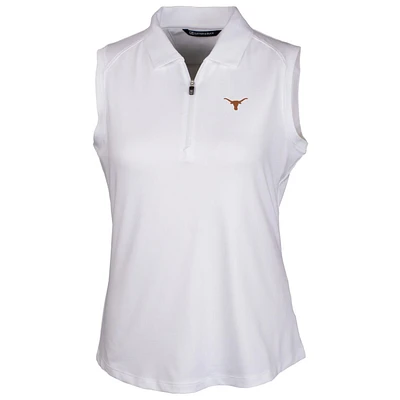Women's Cutter & Buck White Texas Longhorns Forge Sleeveless Polo
