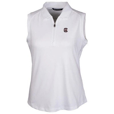 Women's Cutter & Buck White South Carolina Gamecocks Forge Sleeveless Polo
