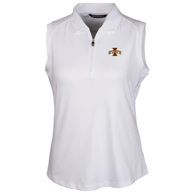 Women's Cutter & Buck White Iowa State Cyclones Forge Sleeveless Polo