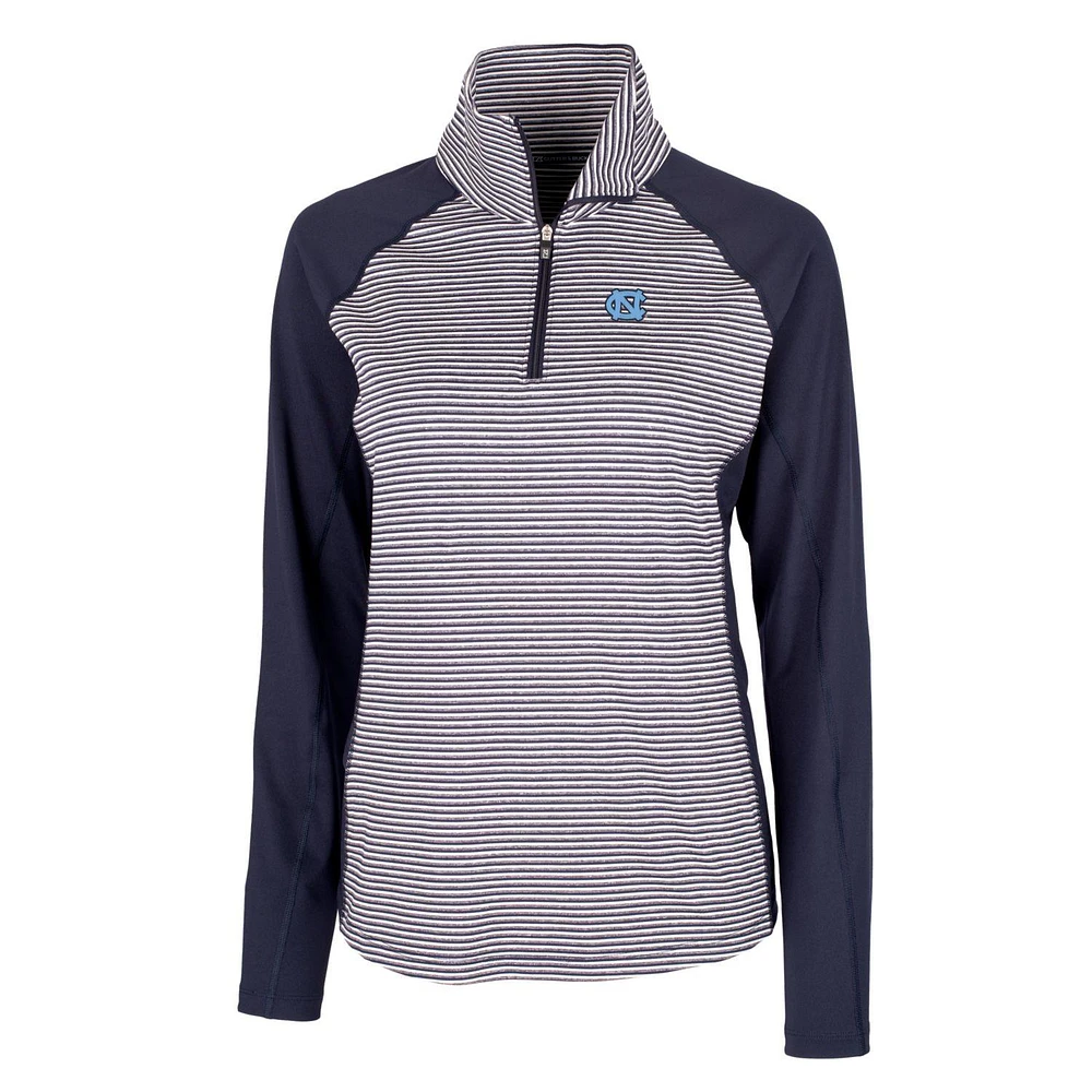 Women's Cutter & Buck Navy North Carolina Tar Heels Forge Tonal Half-Zip Pullover Jacket