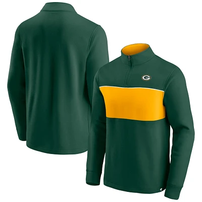 Men's Green/Gold Green Bay Packers Block Party Quarter-Zip Jacket