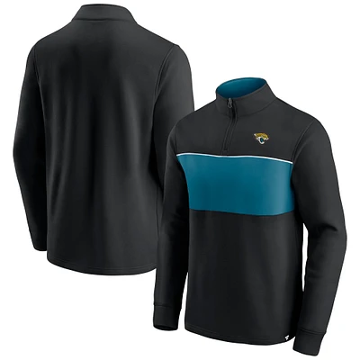 Men's Black/Teal Jacksonville Jaguars Block Party Quarter-Zip Jacket