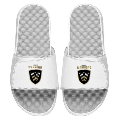 Youth ISlide White Vancouver Warriors Primary Logo Slide Sandals