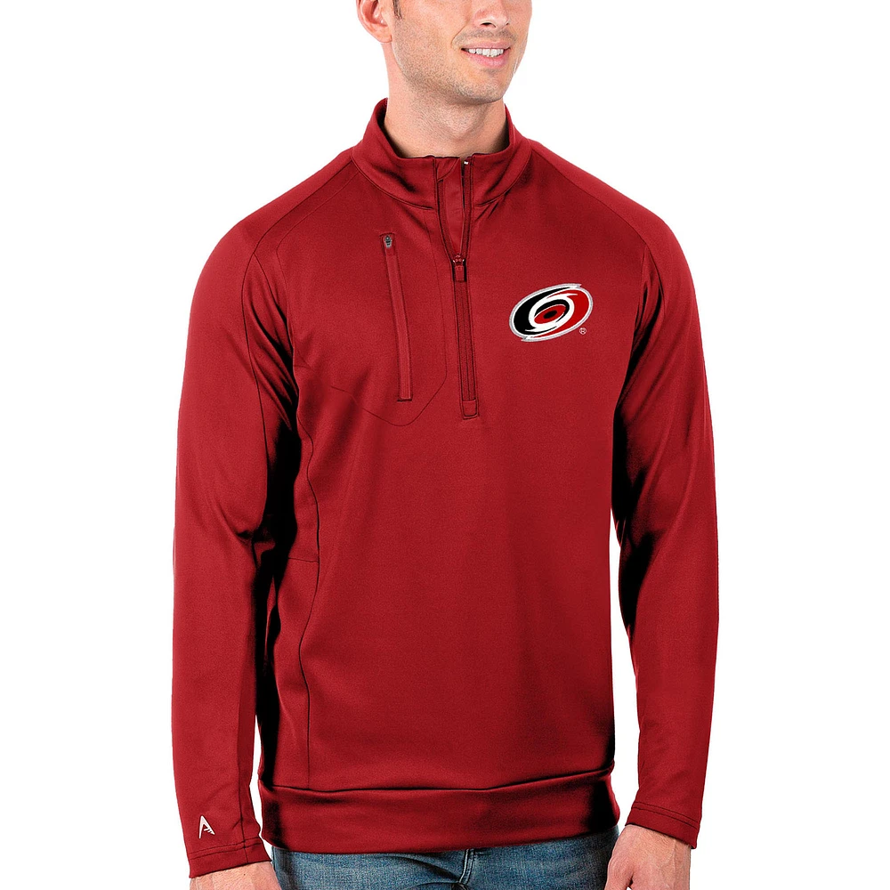 Men's Antigua Red Carolina Hurricanes Generation Quarter-Zip Pullover Jacket