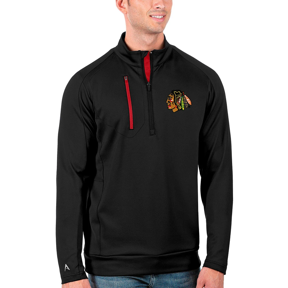 Men's Antigua /Red Chicago Blackhawks Generation Quarter-Zip Pullover Jacket