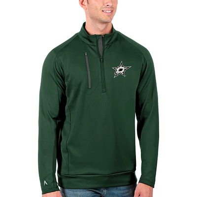 Men's Antigua Green/Charcoal Dallas Stars Generation Quarter-Zip Pullover Jacket