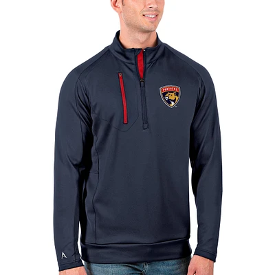 Men's Antigua Navy/Red Florida Panthers Generation Quarter-Zip Pullover Jacket