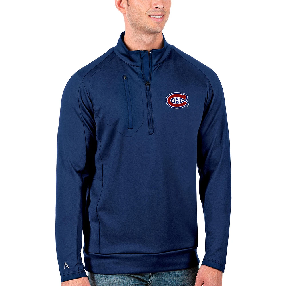 Men's Antigua Royal Montreal Canadiens Generation Quarter-Zip Pullover Jacket