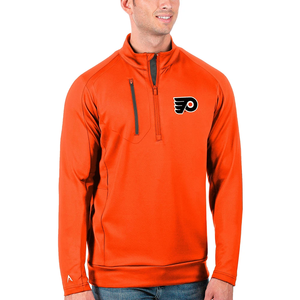 Men's Antigua /Charcoal Philadelphia Flyers Generation Quarter-Zip Pullover Jacket