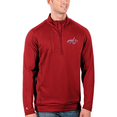 Men's Antigua Red Washington Capitals Generation Quarter-Zip Pullover Jacket