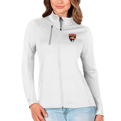 Women's Antigua White/Silver Florida Panthers Generation Full-Zip Pullover Jacket