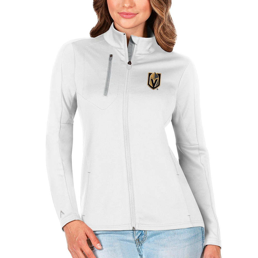 Women's Antigua White/Silver Vegas Golden Knights Generation Full-Zip Pullover Jacket
